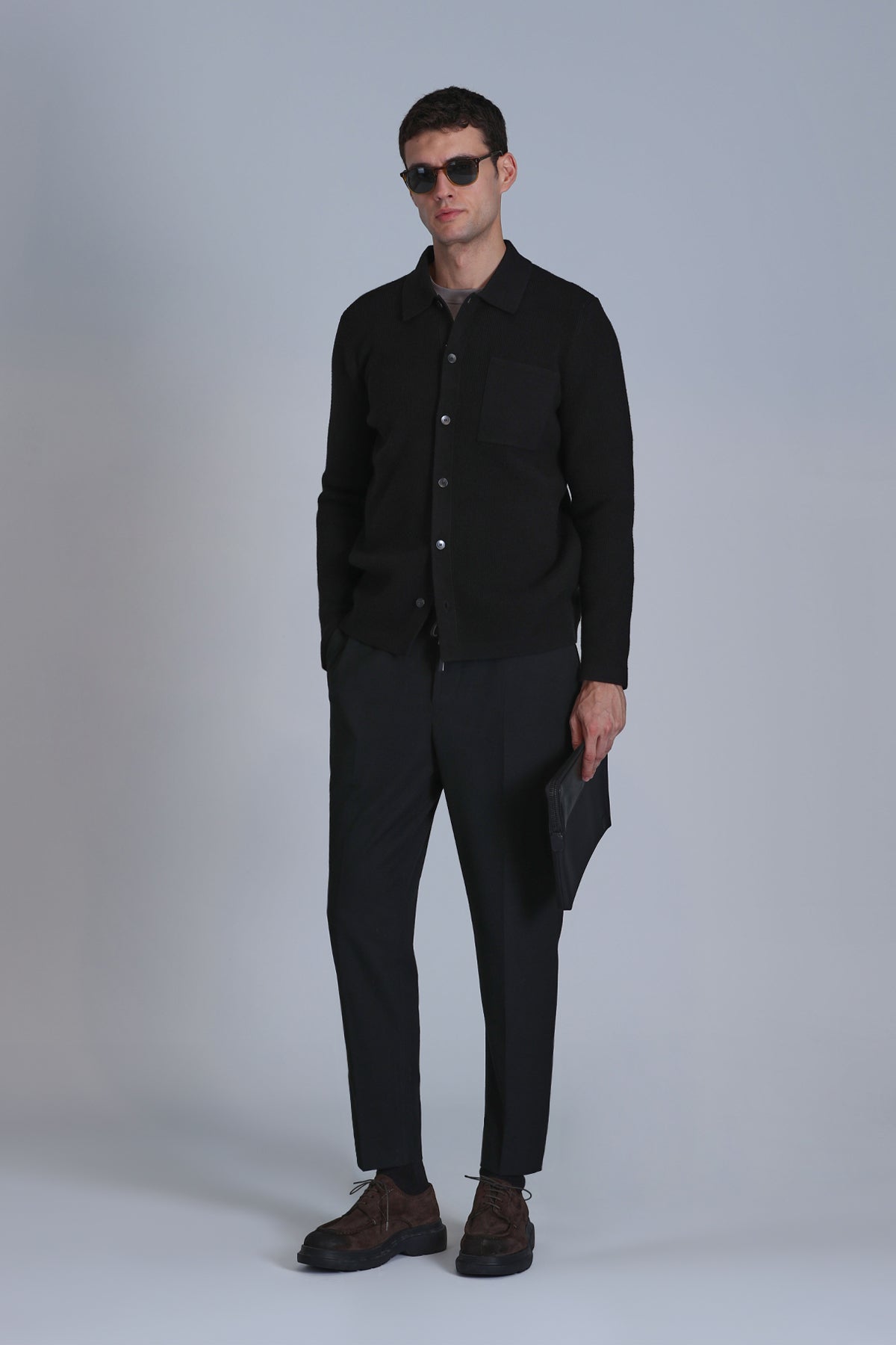 SOLID CARDIGAN BLACK